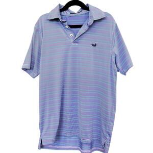 Southern Marsh Boys Blue Striped Polo Youth Large